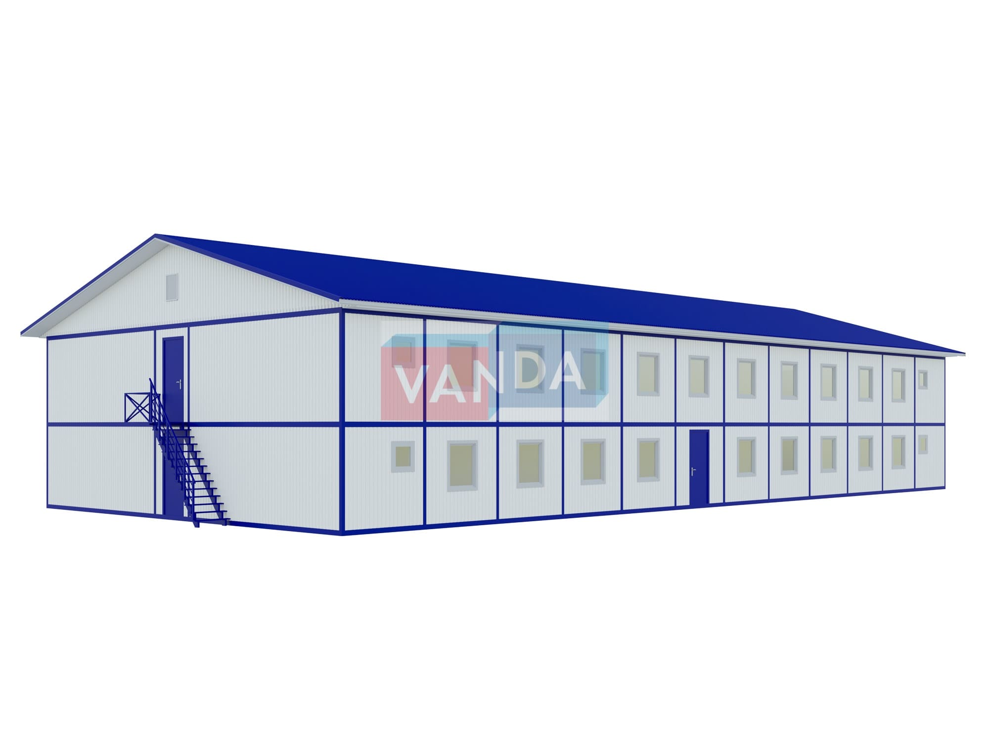 Проект общежития из блок контейнеров 13,5x28,8 Панели МДФ